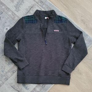 Vineyard Vines Blackwatch Plaid Tartan Gray Shep Shirt Sweatshirt SzM